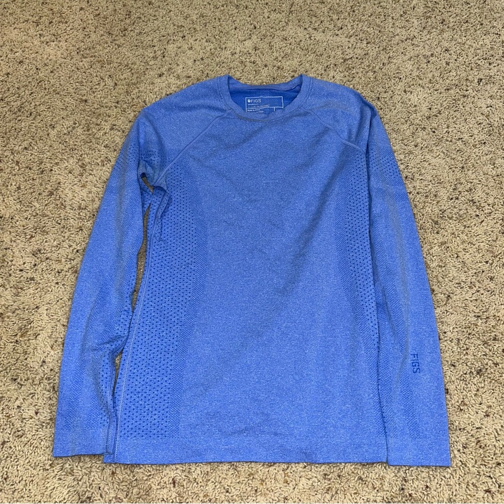Figs Blue Long Sleeve Women's Top